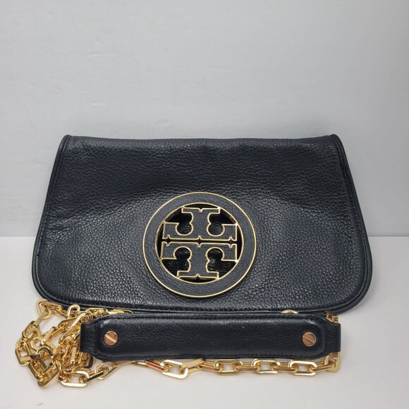 Tory Burch  Amanda Women's Black Leather Clutch Crossbody Bag - Picture 2 of 7